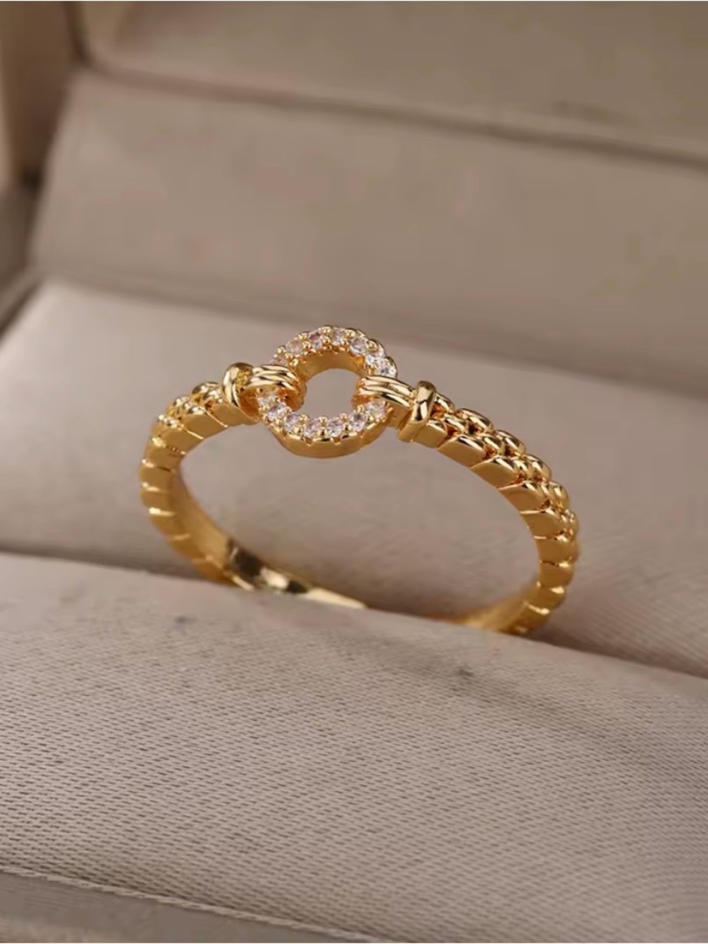18k Gold Vermeil Pavé Ring - Adjustable size